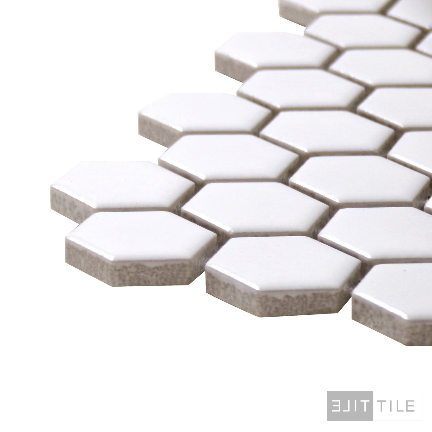 PORCELAIN GLAZED MATTE HEX MOSAICS 1X1 WHITE MATTE PRIMARY CORNER SHOT