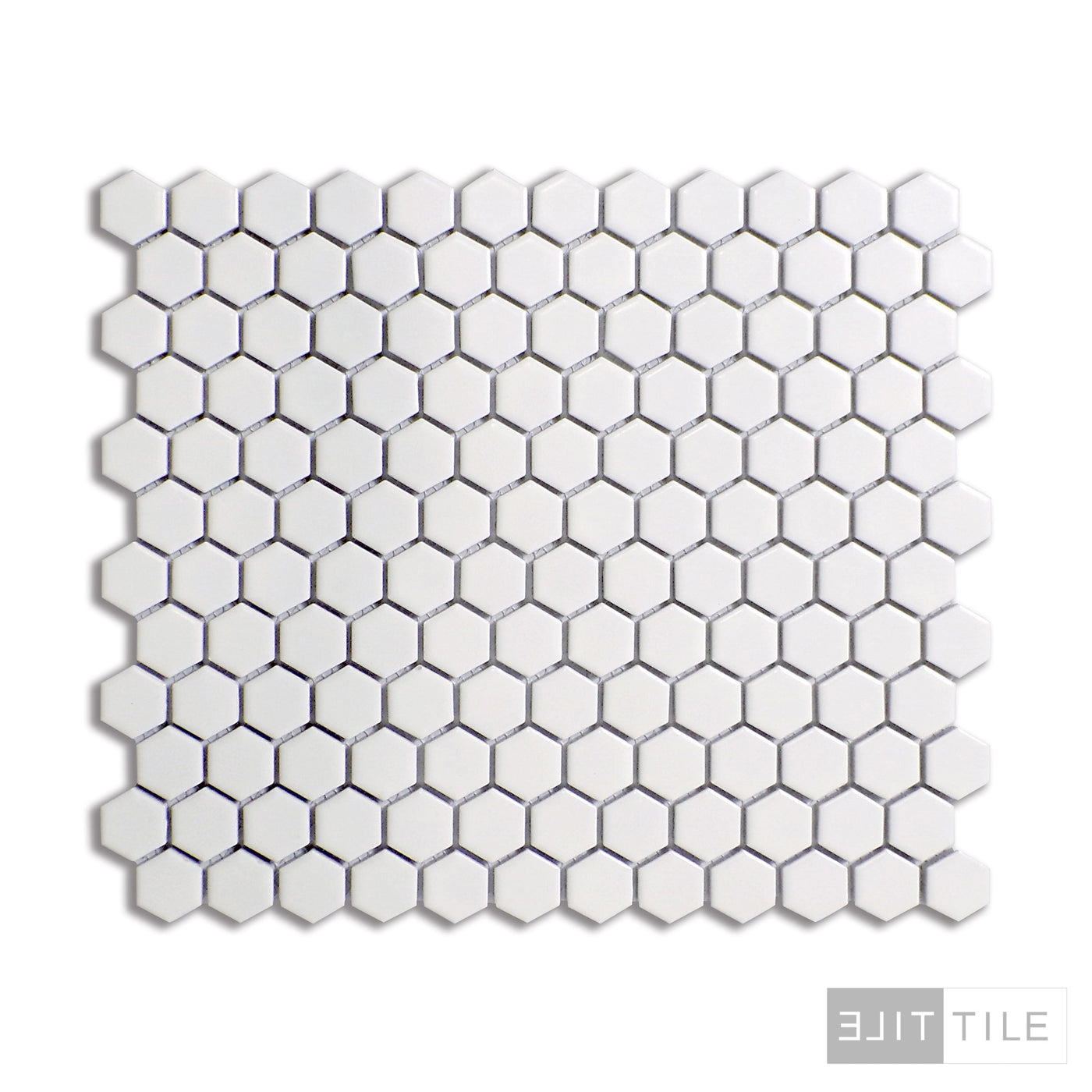 PORCELAIN GLAZED MATTE HEX MOSAICS 1X1 WHITE MATTE PRIMARY SHOT