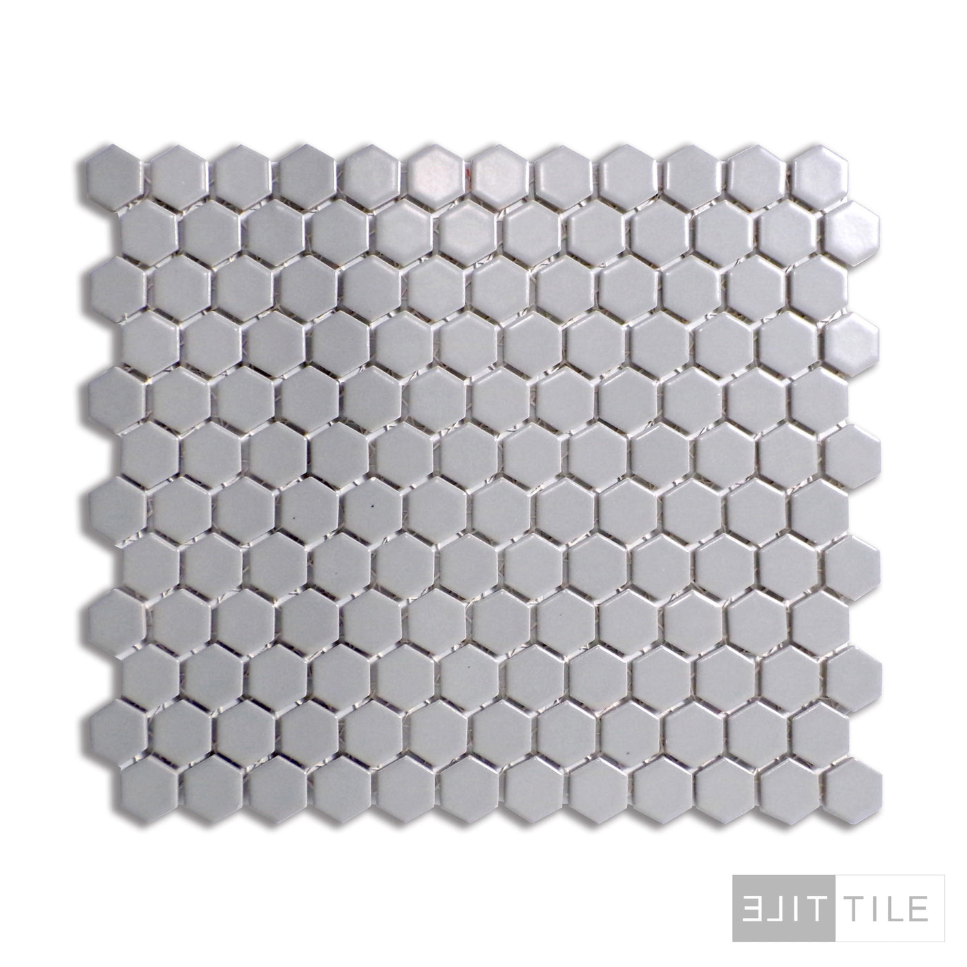 PORCELAIN GLAZED MATTE HEX MOSAICS 1X1 GRAY MATTE PRIMARY SHOT