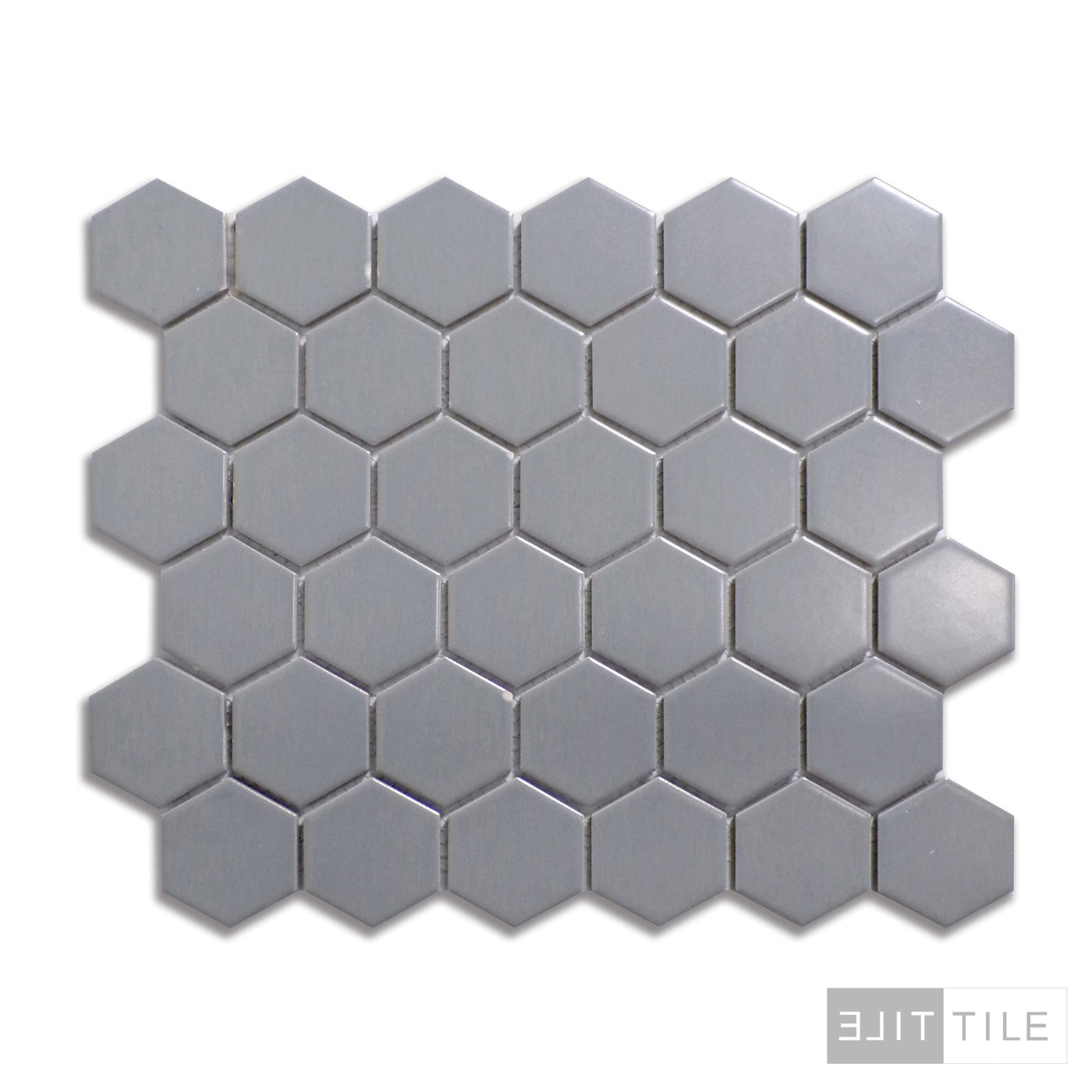 PORCELAIN GLAZED MATTE HEX MOSAICS 2X2 GRAY MATTE PRIMARY SHOT