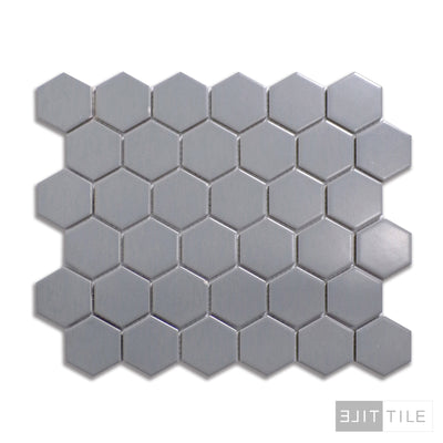 PORCELAIN GLAZED MATTE HEX MOSAICS 2X2 GRAY MATTE PRIMARY SHOT