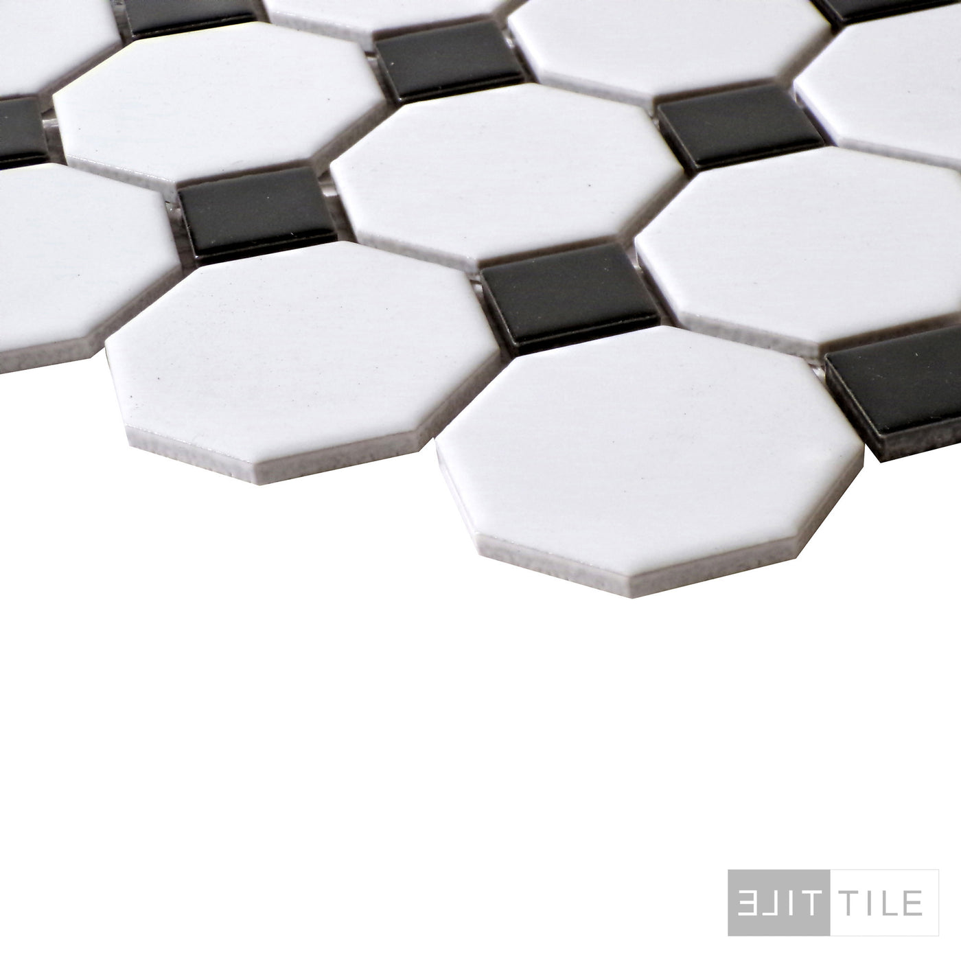 PORCELAIN MOSAIC OCTAGON 2X2 W/ BLACK DOT  PRIMARY ANGLE SHOT