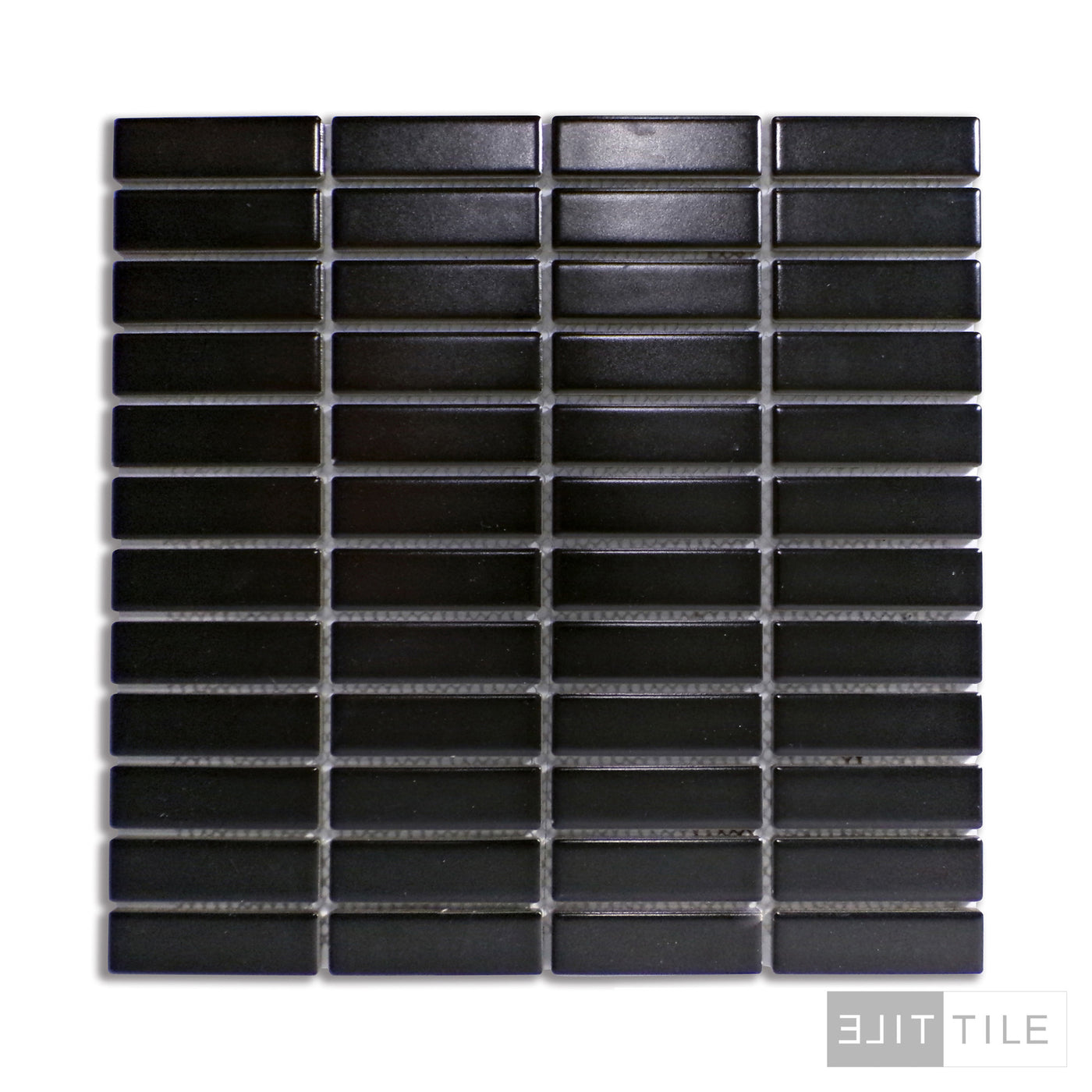 PORCELAIN MOSAIC GRID 1X3 BLACK  PRIMARY SHOT