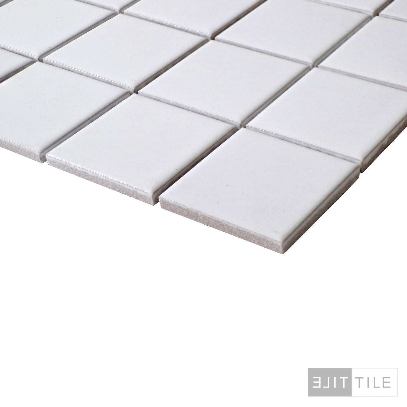 Porcelain Glazed Mosaics 2X2 Square 12X12 White Matte