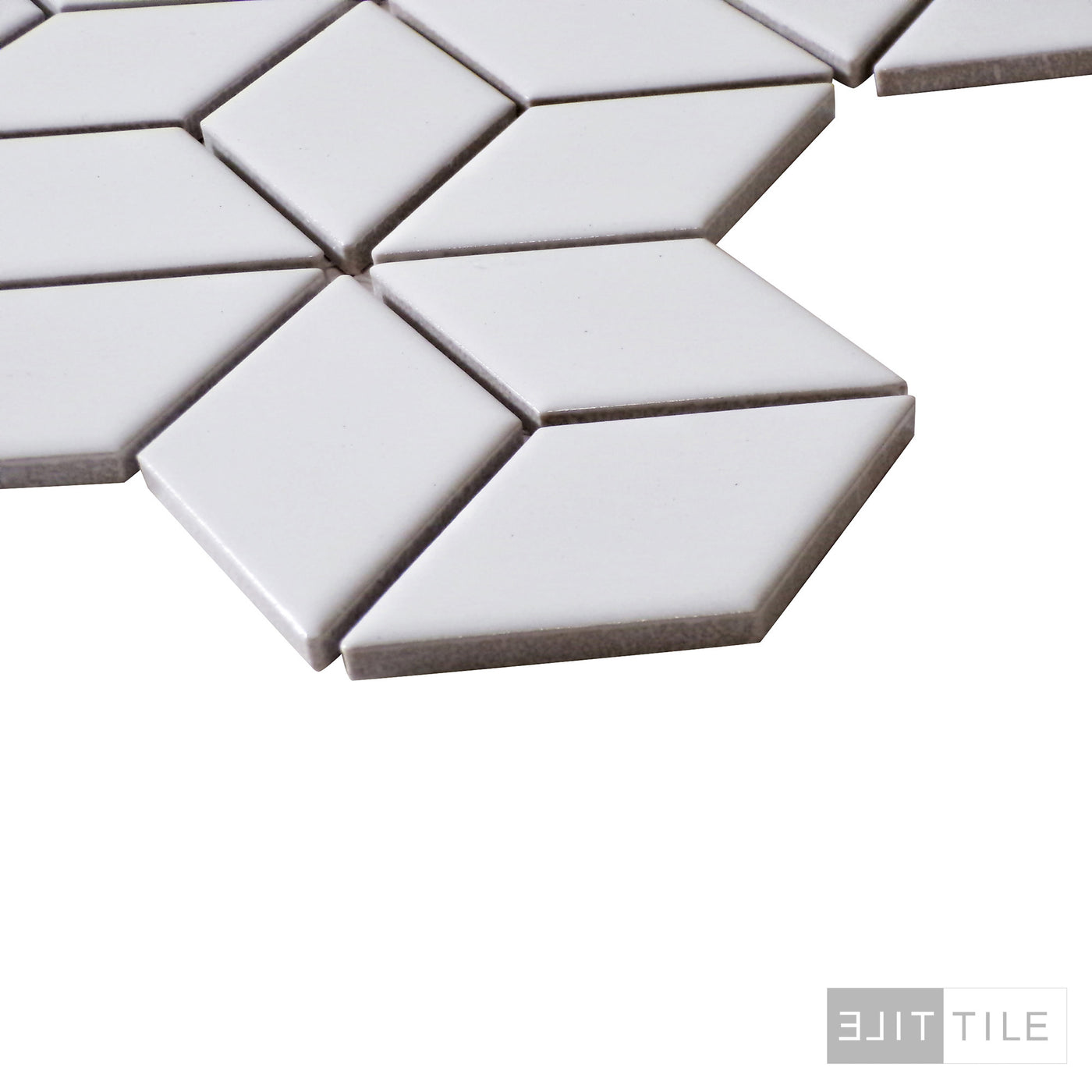 ET SHAPES CUBE GLOSS MOSAIC 11X12 WHITE GLOSSY PRIMARY ANGLE SHOT