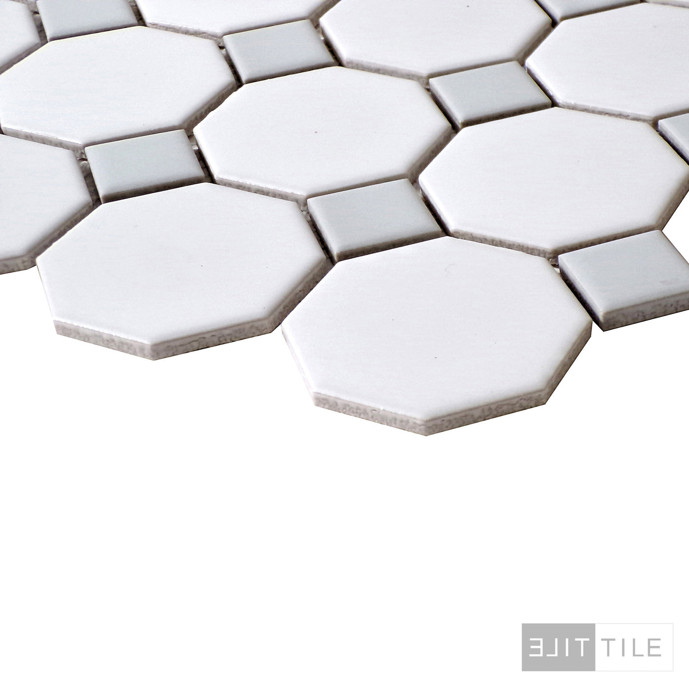 PORCELAIN MOSAIC OCTAGON 12X12 GREY DOT  PRIMARY ANGLE SHOT