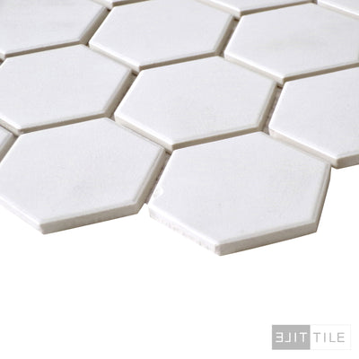 UNGLAZED HEX MOSAIC 2X2 WHITE  PRIMARY ANGLE SHOT