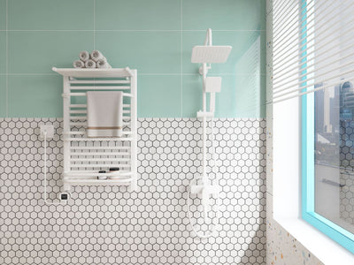 UNGLAZED HEX MOSAIC 2X2 WHITE  LIFESTYLE SHOT