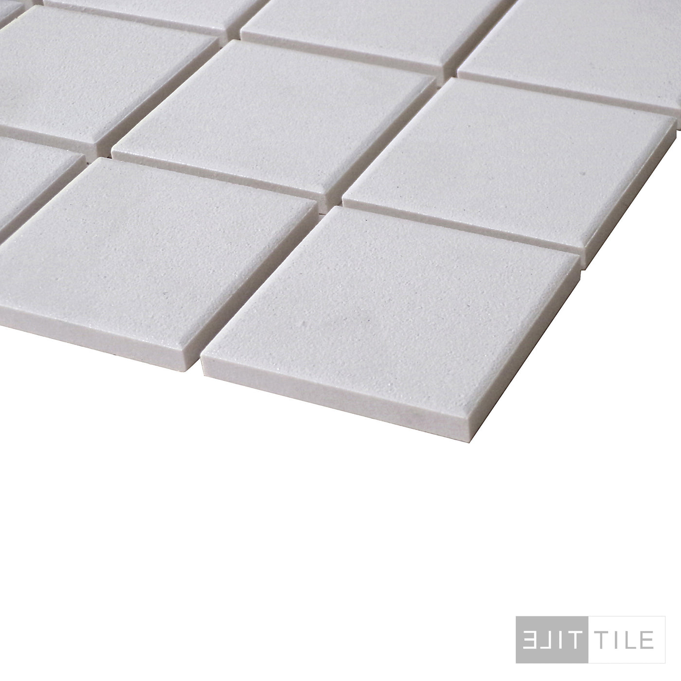 PORCELAIN GLAZED SQUARE MOSAIC MATTE 2X2 WHITE MATTE PRIMARY ANGLE SHOT