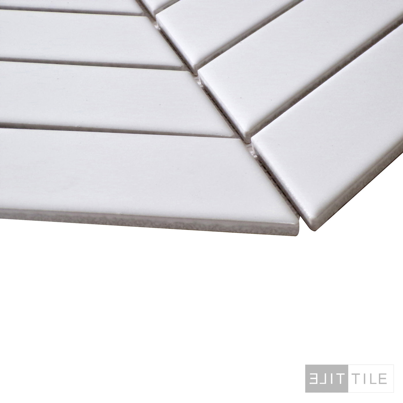 SHAPES CHEVRON GLOSS WHITE 9X13 WHITE GLOSSY PRIMARY ANGLE SHOT