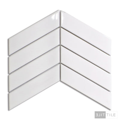 SHAPES CHEVRON GLOSS WHITE 9X13 WHITE GLOSSY PRIMARY SHOT