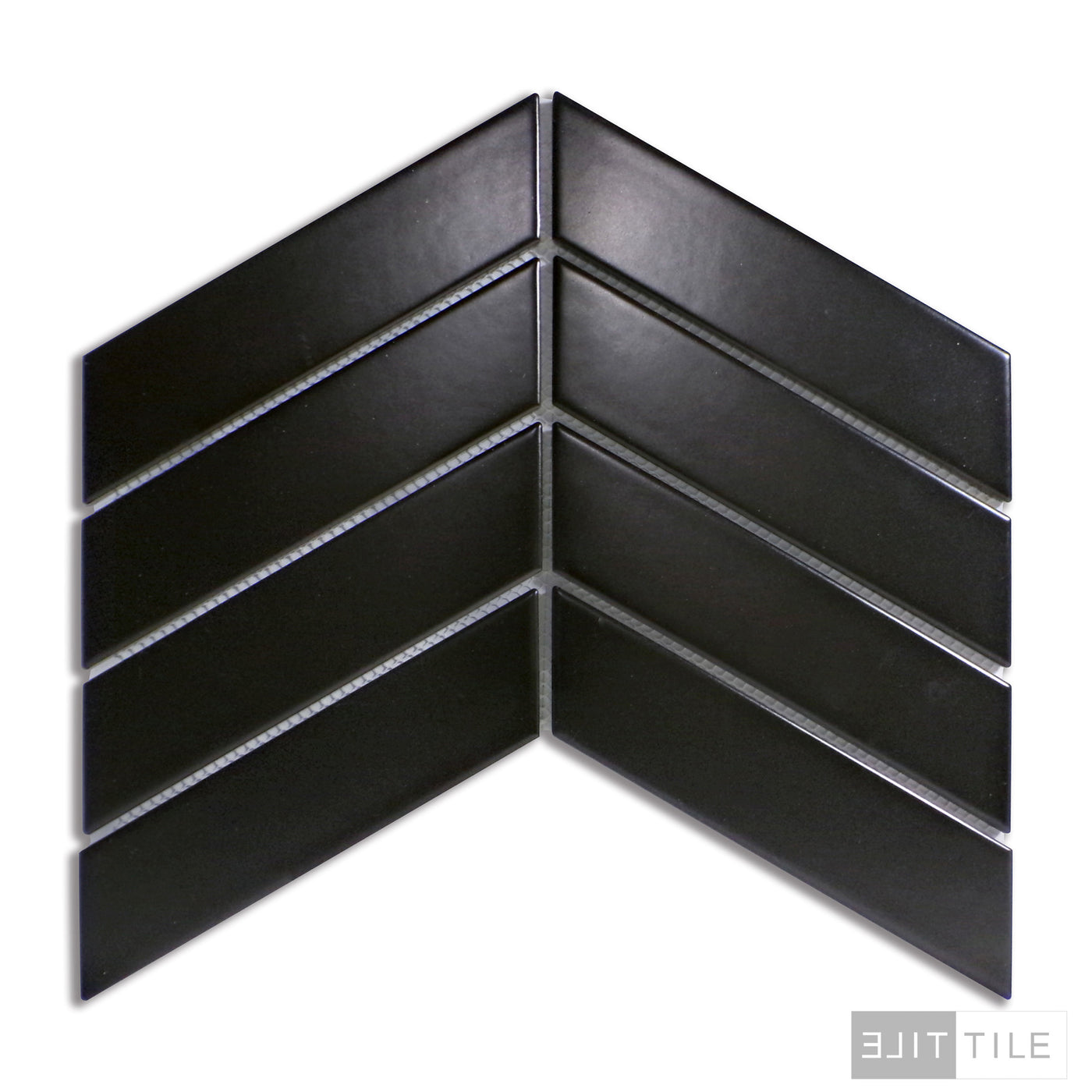 SHAPES CHEVRON MATTE BLACK 9X13 BLACK MATTE PRIMARY SHOT