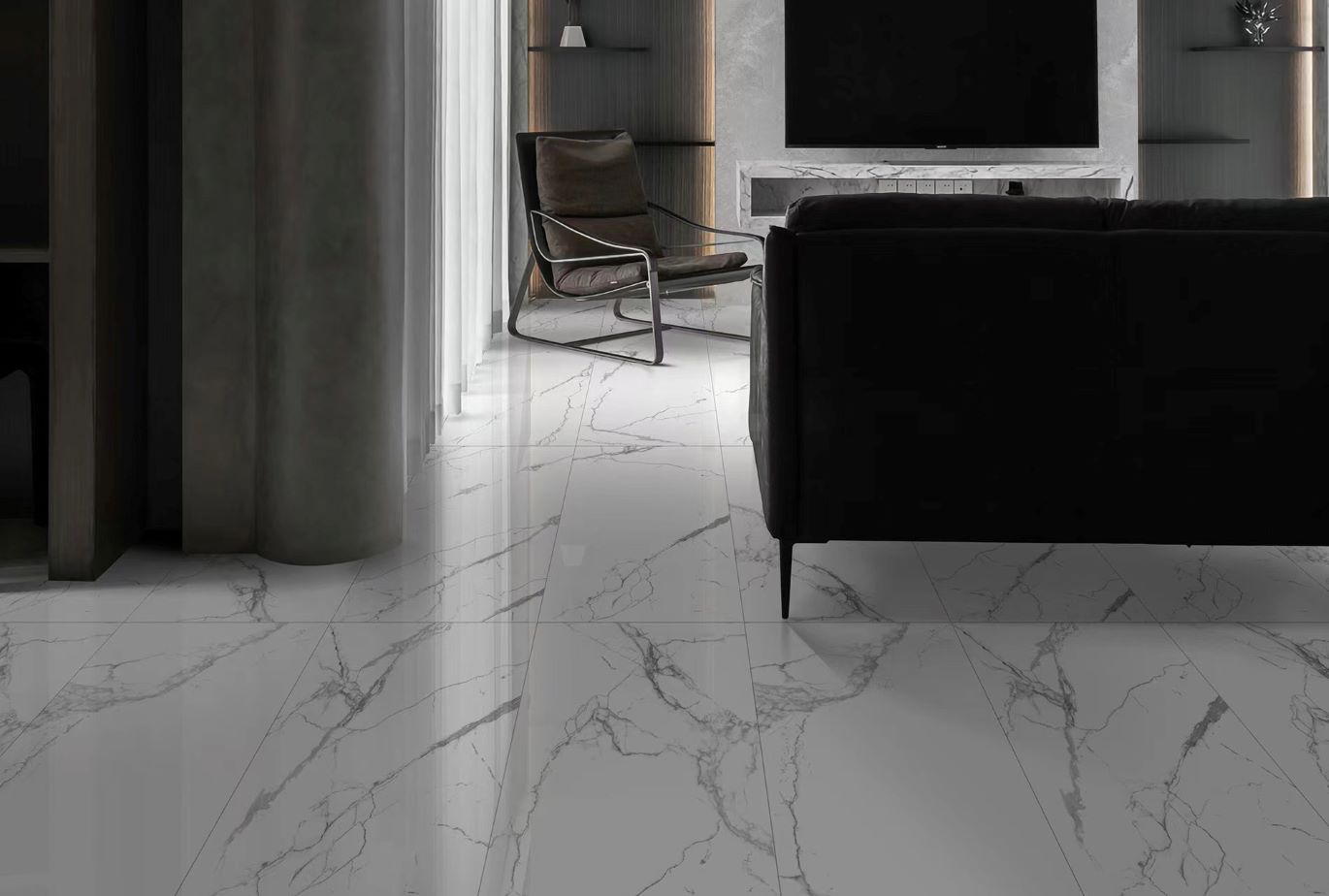 SELECT WHITE MARBLE MATTE 12X24 CARRARA MATTE LIFESTYLE SHOT