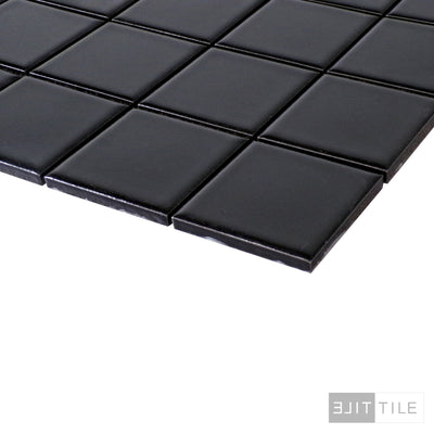 PORCELIAN MOSAICS SQUARE MATTE 2X2 BLACK MATTE PRIMARY ANGLE SHOT