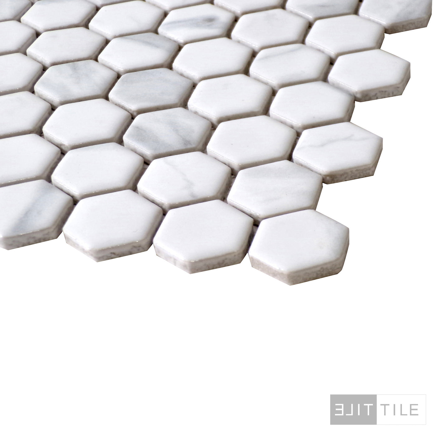 PORCELAIN GLAZED HEX MATTE 1X1 1X1 CARRARA WHITE MATTE PRIMARY ANGLE SHOT