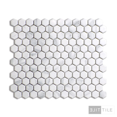 PORCELAIN GLAZED HEX MATTE 1X1 1X1 CARRARA WHITE MATTE PRIMARY SHOT