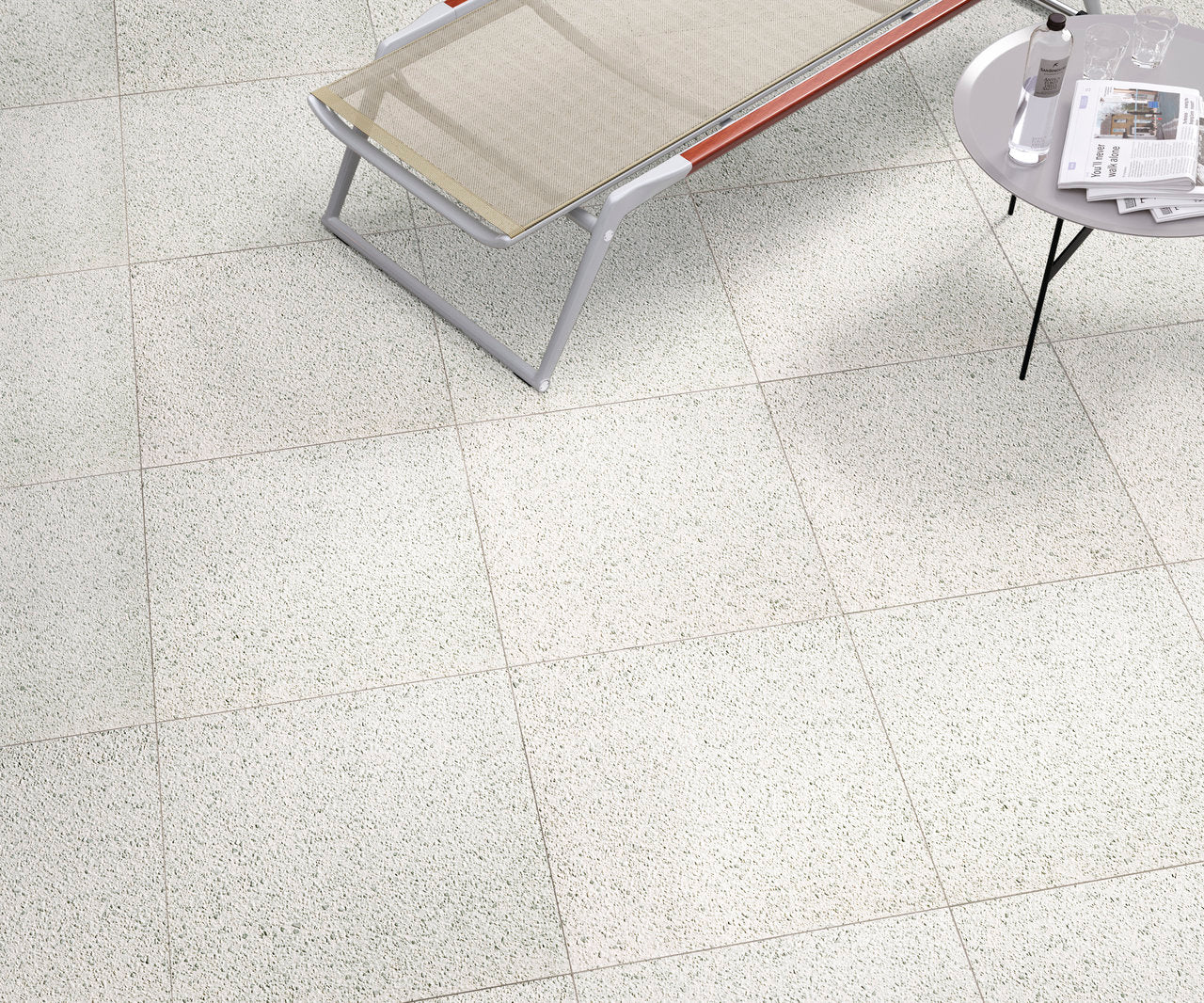 RIALTO PORCELAIN TILE 24X24 ZINC MATTE PRIMARY ROOMSCENE SHOT