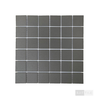 SOLIDS PORCELAIN MOSAIC 2X2 SQUARE 12X12 DARK GRAY MATTE PRIMARY SHOT