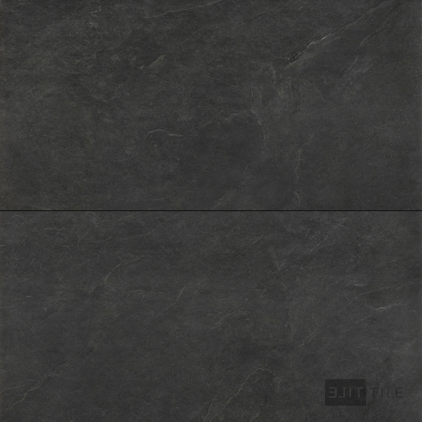 Ash Porcelain Large Format Field Tile 24X48 Black Matte