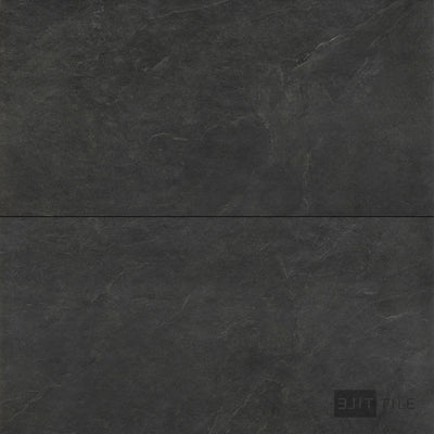 Ash Porcelain Large Format Field Tile 24X48 Black Matte