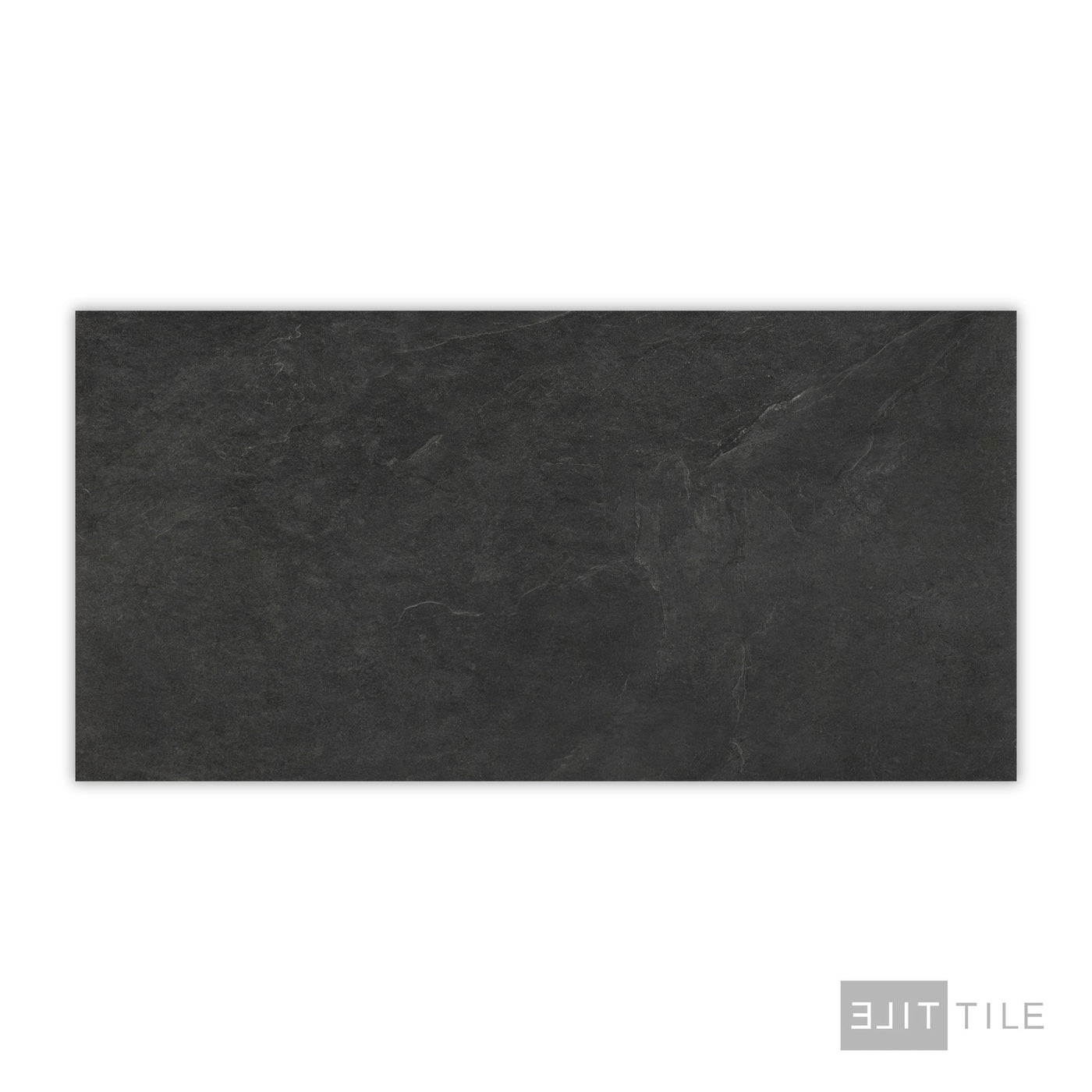 Ash Porcelain Large Format Field Tile 24X48 Black Matte