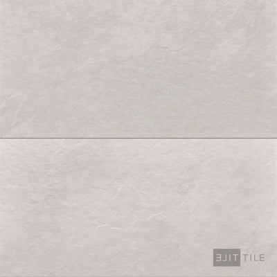 Ash Porcelain Large Format Field Tile 24X48 White Matte