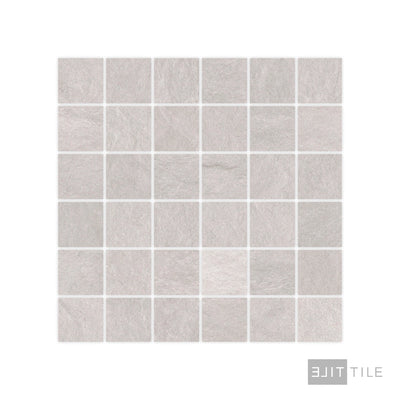Ash 2X2 Square Porcelain Mosaic 12X12 White Matte