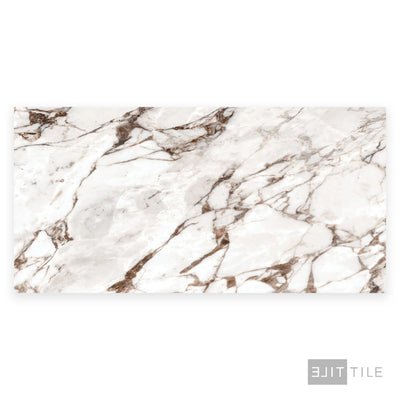 Exotic Stone Cosmopolitan Porcelain Large Format Field Tile 24X48 Arabescato Oro Polished