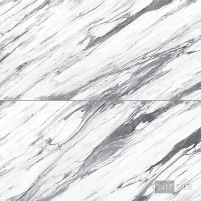 Exotic Stone Cosmopolitan Porcelain Large Format Field Tile 24X48 Statuario Fantastico Polished