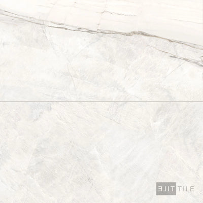 Exotic Stone Porcelain Large Format Field Tile 24X48 Da Vinci White Polished
