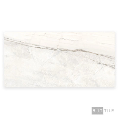 Exotic Stone Porcelain Large Format Field Tile 24X48 Da Vinci White Polished