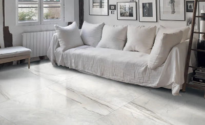 Exotic Stone Porcelain Large Format Field Tile 24X48 Da Vinci White Polished