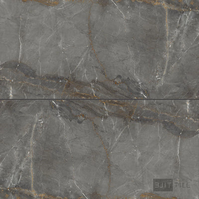 Exotic Stone Porcelain Large Format Field Tile 24X48 Gray Soveraya Polished