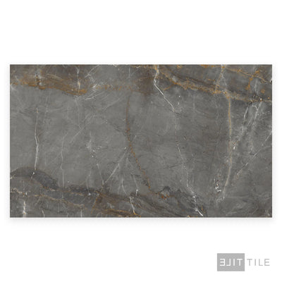 Exotic Stone Porcelain Large Format Field Tile 24X48 Gray Soveraya Polished