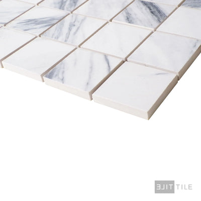 Exotic Stone Cosmopolitan 2X2 Square Porcelain Mosaic 12X12 Statuario Fantastico Polished