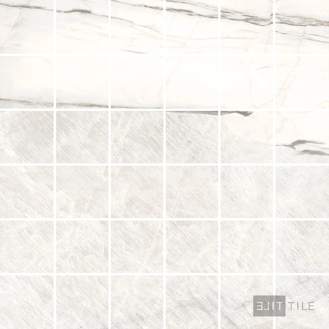 Exotic Stone 2X2 Square Porcelain Mosaic 12X12 Da Vinci White Polished