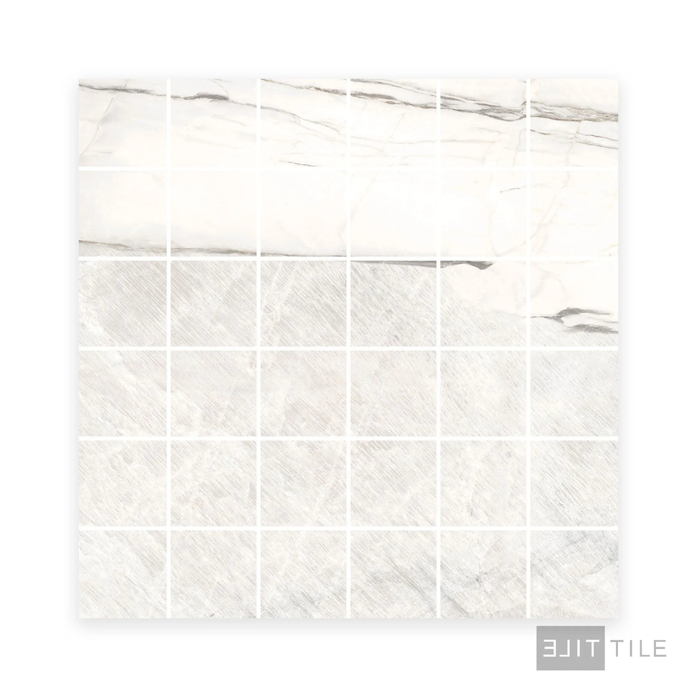 Exotic Stone 2X2 Square Porcelain Mosaic 12X12 Da Vinci White Polished