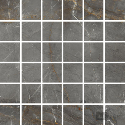 Exotic Stone 2X2 Square Porcelain Mosaic 12X12 Gray Soveraya Polished