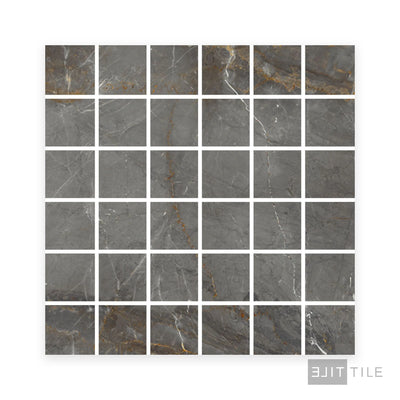 Exotic Stone 2X2 Square Porcelain Mosaic 12X12 Gray Soveraya Polished