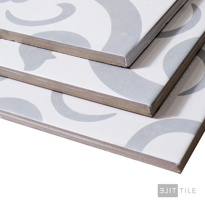 Frame 15 Porcelain Decorative Field Tile 6X6 Perla Chic Matte