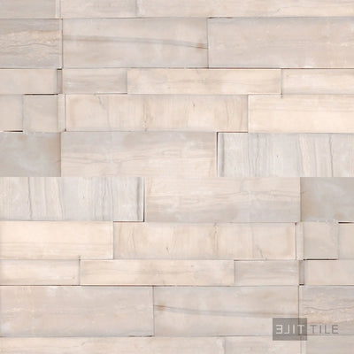 Modern Ledgestone Porcelain Ledger Panel 6X24 Athens Wood Natural
