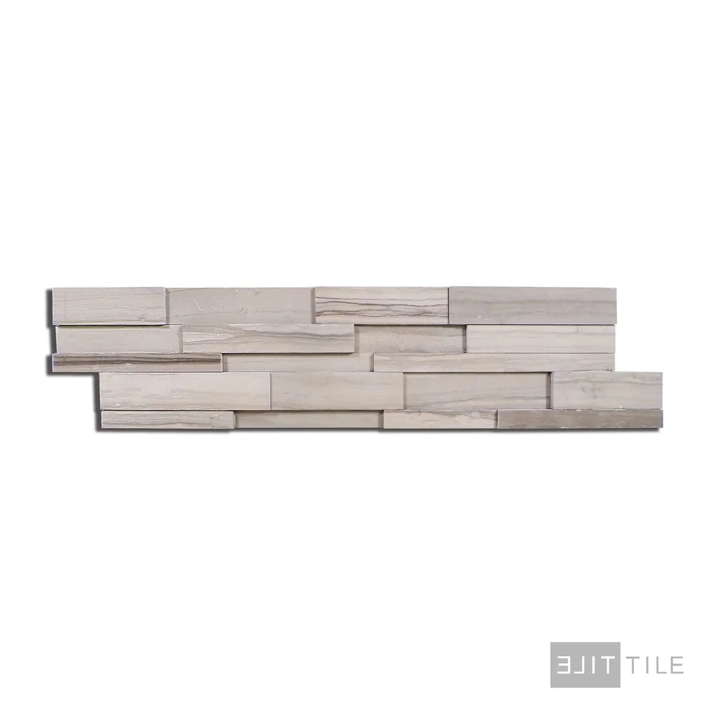 Modern Ledgestone Porcelain Ledger Panel 6X24 Athens Wood Natural