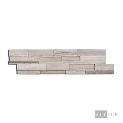 Modern Ledgestone Porcelain Ledger Panel 6X24 Athens Wood Natural