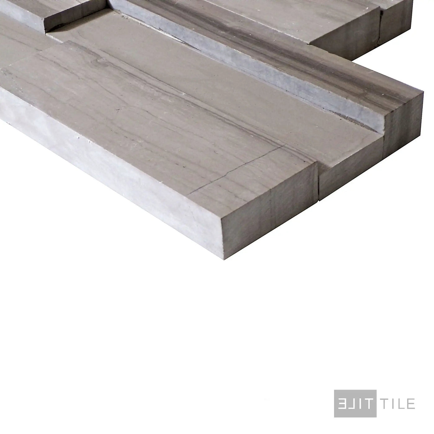 Modern Ledgestone Porcelain Ledger Panel 6X24 Athens Wood Natural