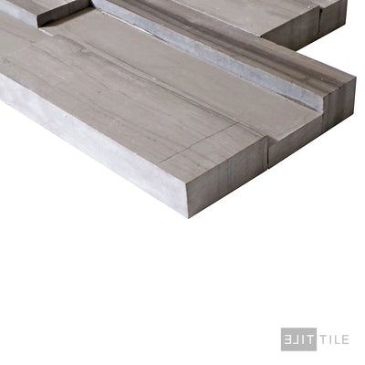 Modern Ledgestone Porcelain Ledger Panel 6X24 Athens Wood Natural
