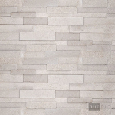 Modern Ledgestone Porcelain Ledger Panel 6X24 Milano Grey Natural