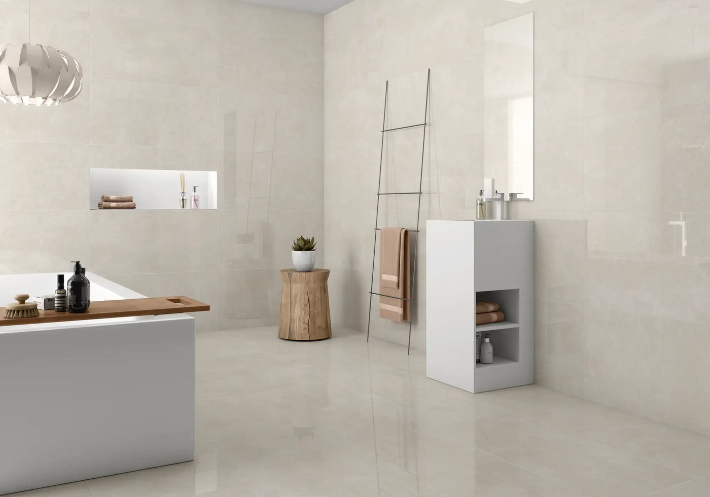 Lugano Porcelain Field Tile 24X24 Marfil Polished
