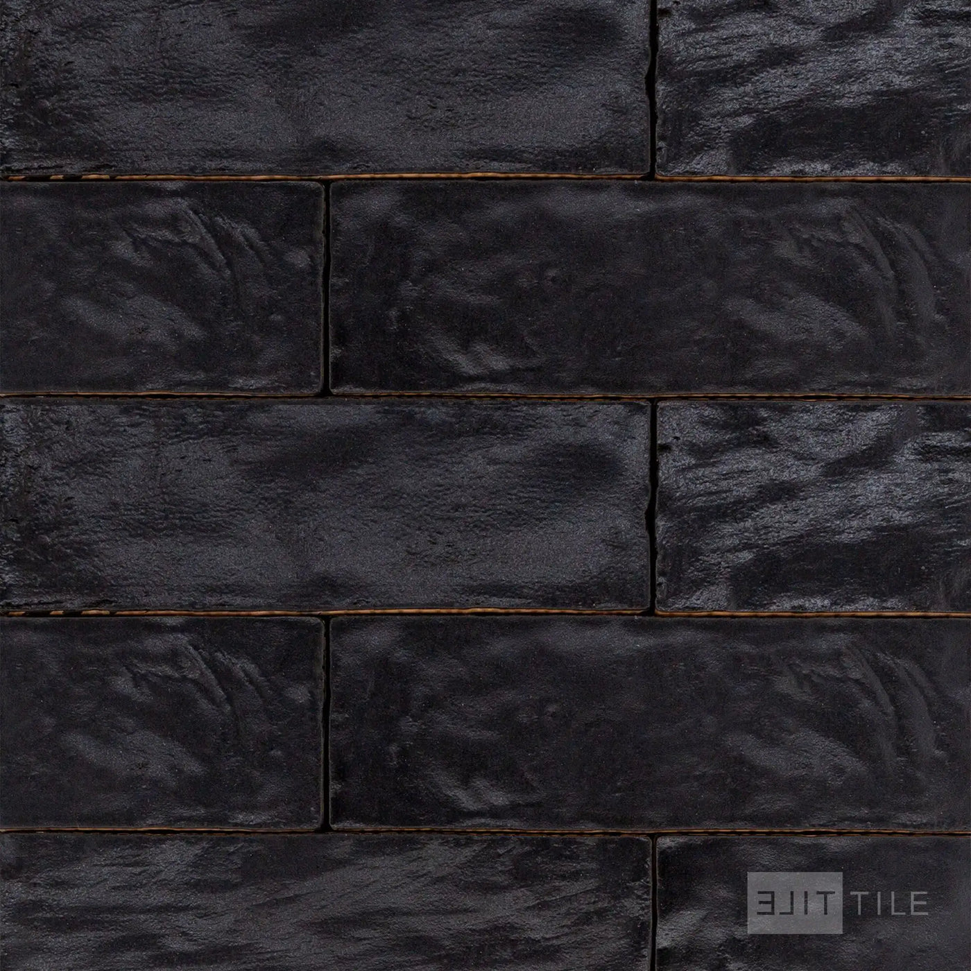 Mallorca Ceramic Field Tile 2X8 Black Matte