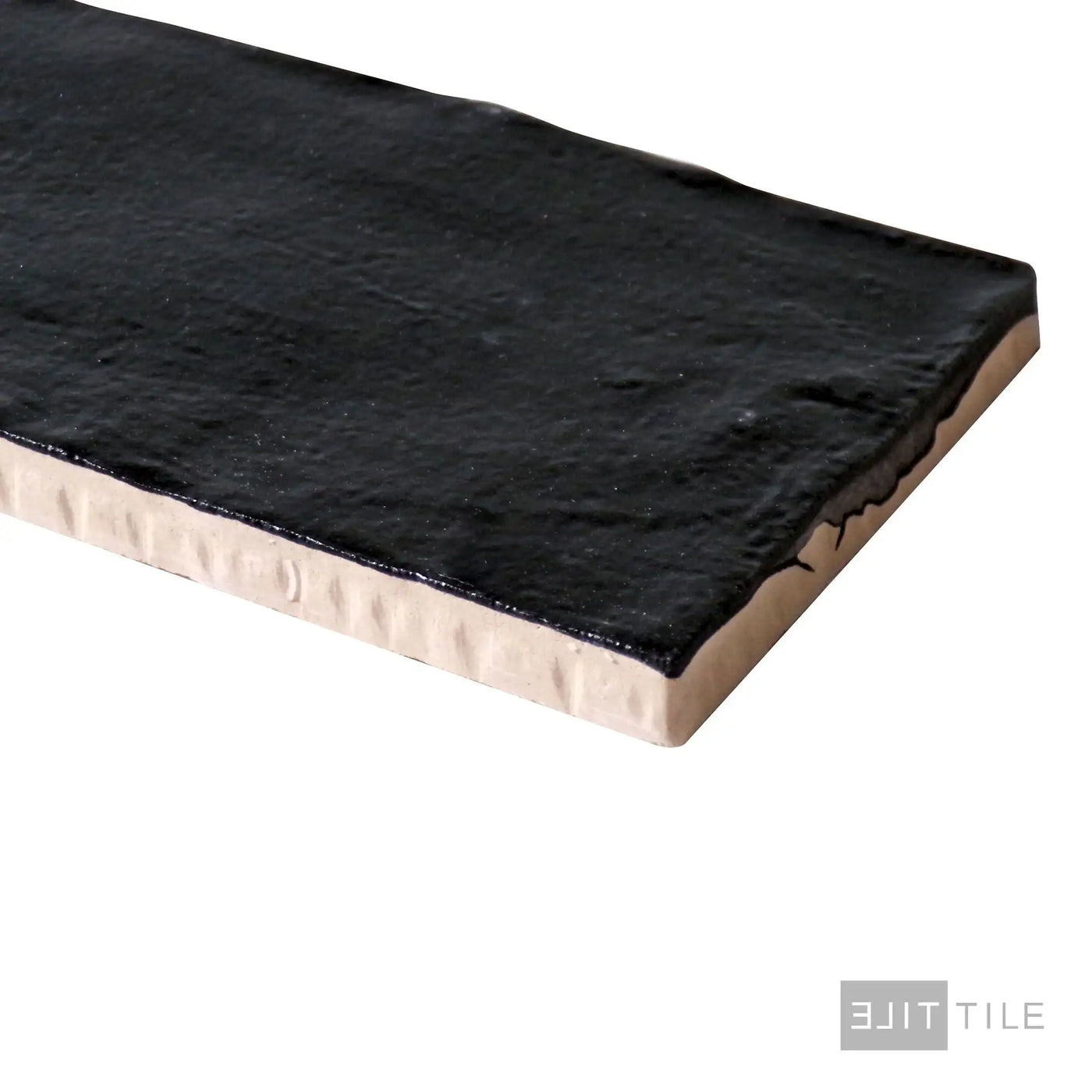 Mallorca Ceramic Field Tile 2X8 Black Matte