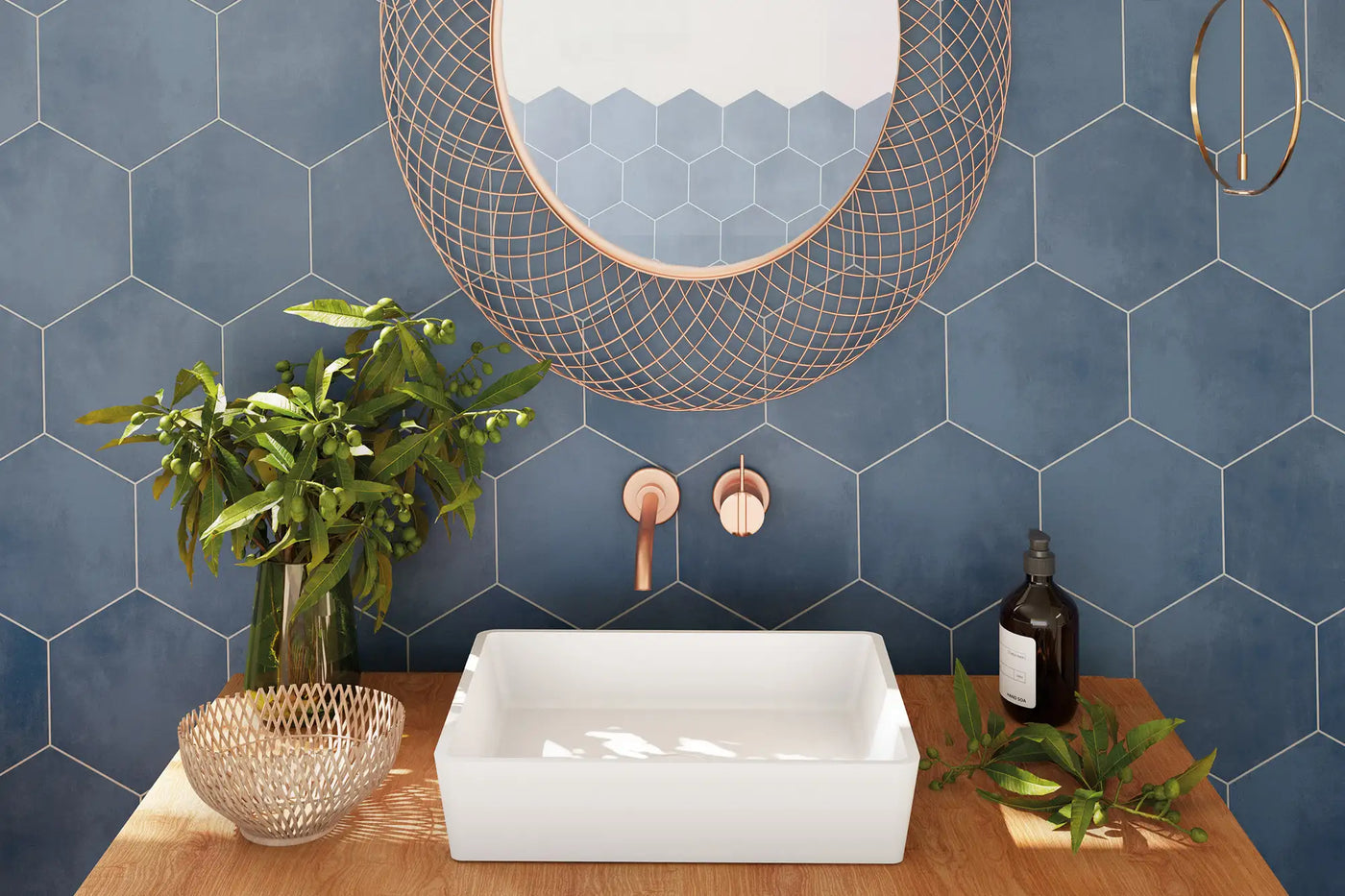 Meraki Base Porcelain Field Tile 8X9 Azul Matte
